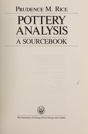 Cover of: Pottery analysis : a sourcebook