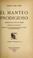 Cover of: El manteo prodigioso