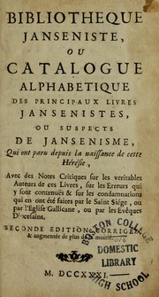 Cover of: Bibliotheque Janseniste by Dominique de Colonia