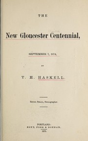 New Gloucester, Maine, centennial, September 7, 1874