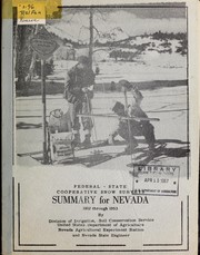 Cover of: Summary of snow surveys in Nevada, 1910 through 1953 | Gladys J. Jewett