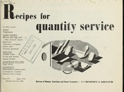 Cover of: Recipes for quantity service