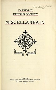 Cover of: Miscellanea