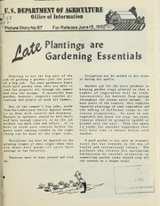 Cover of: Late plantings are gardening essentials