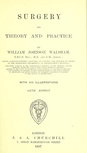 Cover of: Surgery: its theory and practice