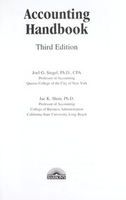 Cover of: Accounting handbook by Joel G Siegel