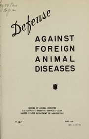 Cover of: Defense against foreign animal diseases