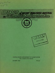 Cover of: Abstracts of recent published material on soil and water conservation