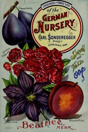 Cover of: Catalogue and price list of the German Nursery: spring and fall 1904