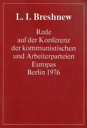 Cover of: Rede auf der Konferenz der kommunistischen und Arbeiterparteien Europas Berlin, 29. Juni 1976