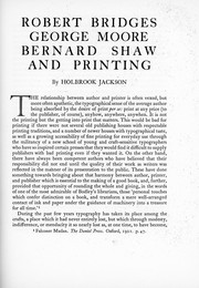 Robert Bridges, George Moore, Bernard Shaw and printing by Holbrook Jackson