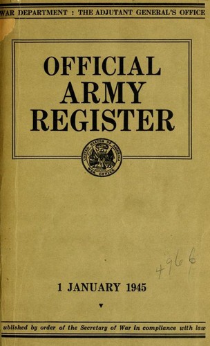 Official army register for ... by United States. Adjutant General ...