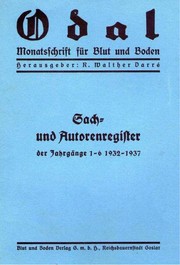 Odal Sach- und Autorenregister der Jahrgänge 1-6 1932-1937 by Unknown
