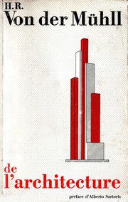 Cover of: De L'Architecture