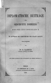 Diplomatische Beiträge zur Geschichte Pommerns aus der Zeit Bogislafs X. by Robert Klempin 