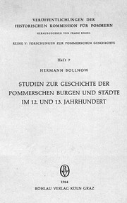 Studien zur Geschichte der pommerschen Burgen und Städte im 12. und 13. Jahrhundert by Hermann Bollnow