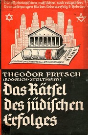 Cover of: Das Rätsel des jüdischen Erfolges by Theodor Fritsch