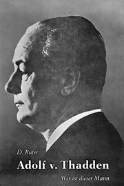 Cover of: Adolf v. Thadden by D Rufer