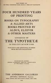 Cover of: Four hundred years of printing