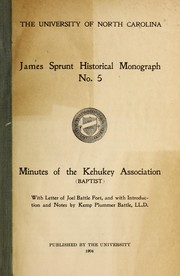 Minutes of the Kehukey Association (Baptist) by Kehukee Baptist Association
