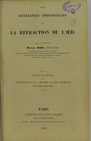 Cover of: Des diff©♭rences individuelles de la r©♭fraction de l'oeil by Henri Dor