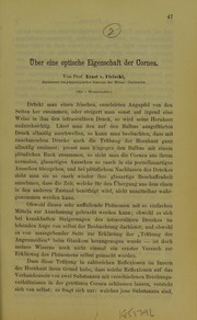 ©ber eine optische Eigenschaft der Cornea by Ernst von Fleischl