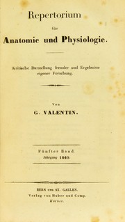 Cover of: Repertorium f©ơr Anatomie und Physiologie: kritische Darstellung fremder und Ergebnisse eigener Forschung