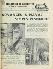 Advances in Naval Stores research by United States. Department of Agriculture. Office of Information
