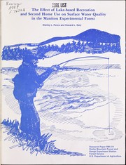 Cover of: The effect of lake-based recreation and second home use on surface water quality in the Manitou Experimental Forest by Stanley L. Ponce