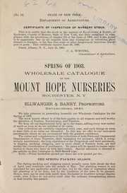 Wholesale catalogue of the Mount Hope Nurseries by Mount Hope Nurseries