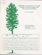 Cover of: RMYLD: computation of yield tables for even-aged and two-storied stands