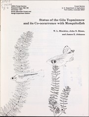 Status of the Gila topminnow and its co-occurrence with mosquitofish by W. L. Minckley