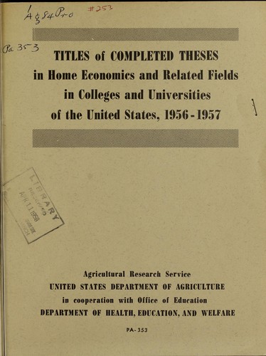 home economics thesis title