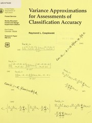 Variance approximations for assessments of classification accuracy by R.L. Czaplewski