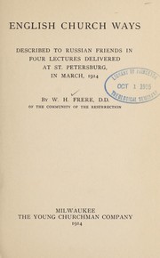 Cover of: English church ways by Walter Howard Frere, Walter Howard Frere