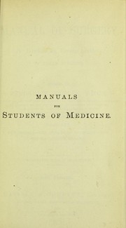 Cover of: A Manual of surgery by Frederick Treves