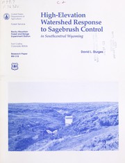 Cover of: High-elevation watershed response to sagebrush control in southcentral Wyoming