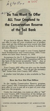 Cover of: Do you want to offer all your cropland to the Conservation Reserve of the Soil Bank? by United States. Department of Agriculture. National Agricultural Library., United States. Department of Agriculture. National Agricultural Library.