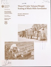 Cover of: Three-P cubic volume/weight scaling of Black Hills sawtimber by D.C. Markstrom