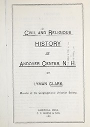 Cover of: Civil and religious history of Andover Center, N.H.