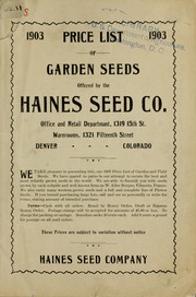 Cover of: Price list of garden seeds