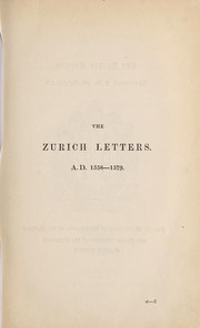 Cover of: The Zurich letters | Hunter, John of Bath
