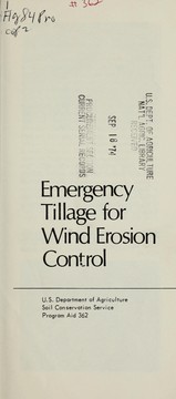 Cover of: Emergency tillage for wind-erosion control