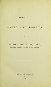 Cover of: Surgical cases and essays