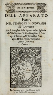 Cover of: Descrizione dell' apparato fatto nel Tempio di S. Giovanni di Fiorenza by Giorgio Vasari