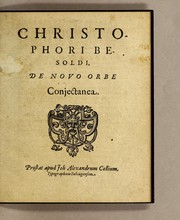 Cover of: Christophori Besoldi, De Novo Orbe conjectanea