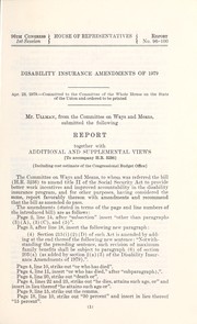 Cover of: Disability insurance amendments of 1979 | United States. Congress. House. Committee on Ways and Means