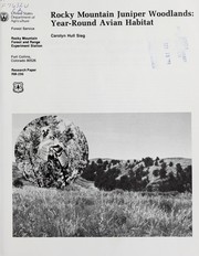 Cover of: Rocky Mountain juniper woodlands by Carolyn Hull Sieg