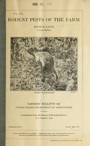 Cover of: Rodent pests of the farm by David E. Lantz