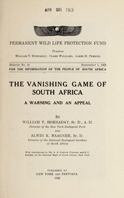 Cover of: The vanishing game of South Africa: A warning and an appeal